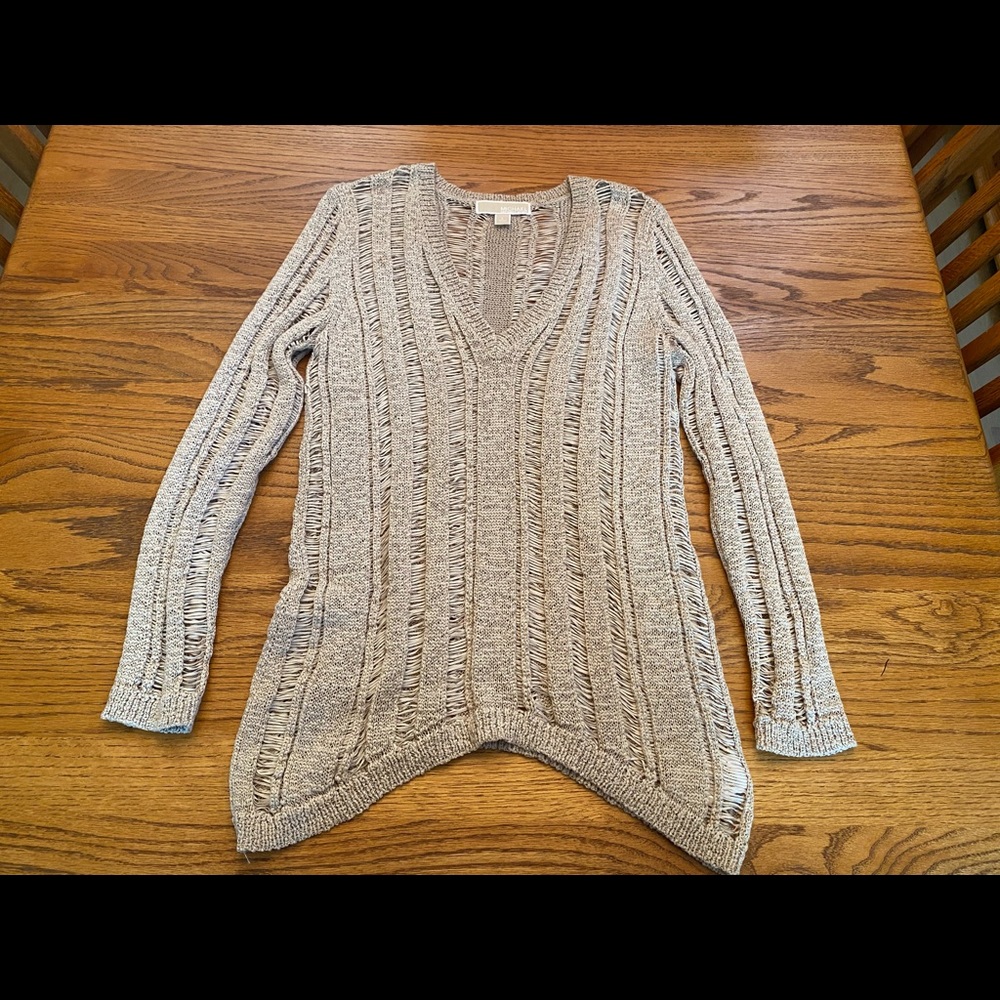Michael Kors Ribbed Textured Cream Sweater NWOT